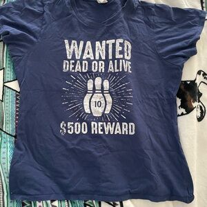 Women’s Blue Graphic Bowling T-Shirt